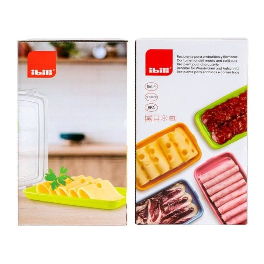 Ibili Deli - Lote De 8 Recipientes Apilables Porta Embutidos Y Alimentos. Color Surtido