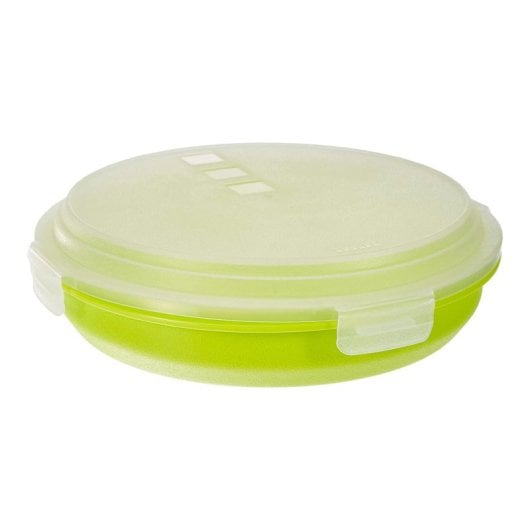 Ibili - Lote De 2 Recipientes Redondos Porta Tortillas Y Porta Tartas De 21.5 Cm. Verde