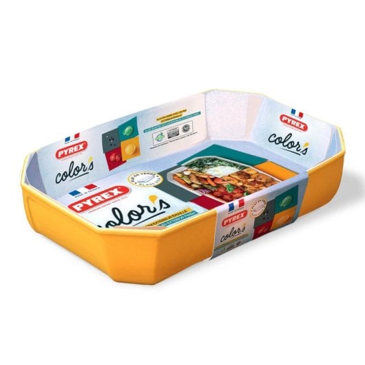 Pyrex Colors - Piatto rettangolare in boro, adatto al microonde, arancione, 3,2 l