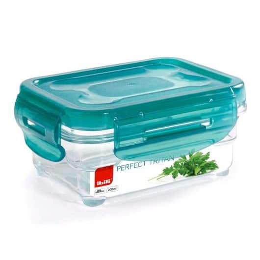 Ibili Perfect Tritan - Contenitore rettangolare piatto da 0,2 l in Tritan. Turchese