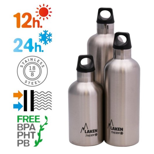 Laken Futura Café - Botella Térmica De Boca Estrecha De 0.5l En Acero Inoxidable. Blanco