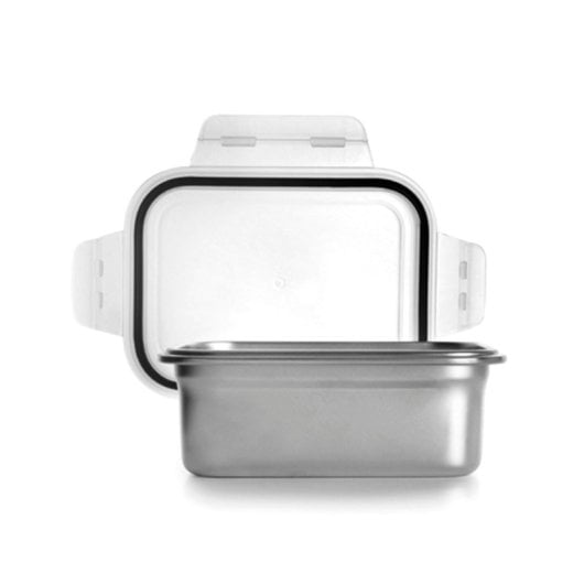 Ibili Keepklin - Lote De 3 Recipientes Rectangulares De 0.8l En Acero Inox. Apto Microondas