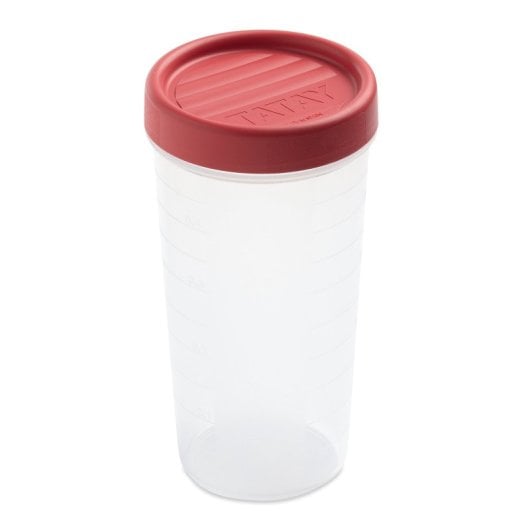 Tatay Twist - Recipiente Redondo De 0.6l Con Cierre Hermético A Rosca. Rojo Arandano