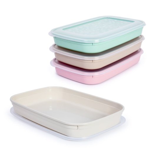 Plastic Forte - Juego De 2 Recipientes Porta Embutidos Classic 1.75l Verde