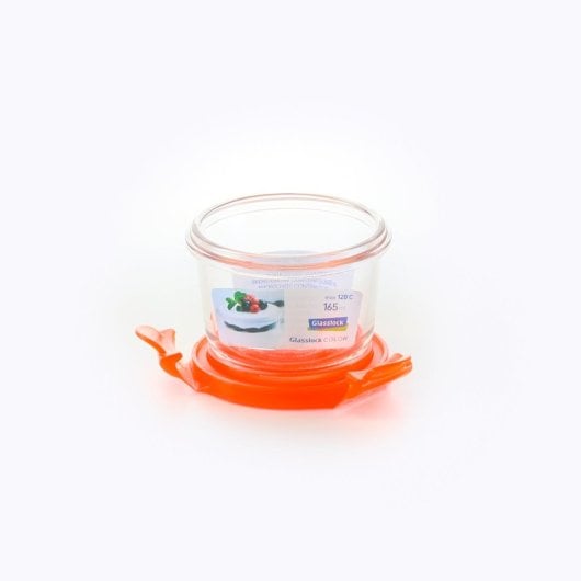 Glasslock Classic - Contenitore rotondo ermetico in vetro temperato da 0,16 l. Arancione