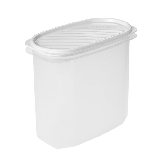 Tatay Top Flex - Contenitore ermetico ovale da 2 litri con chiusura a scatto. Bianco