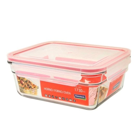 Glasslock Oven - Contenitore rettangolare in vetro temperato da 1,7 l. Adatto al forno.