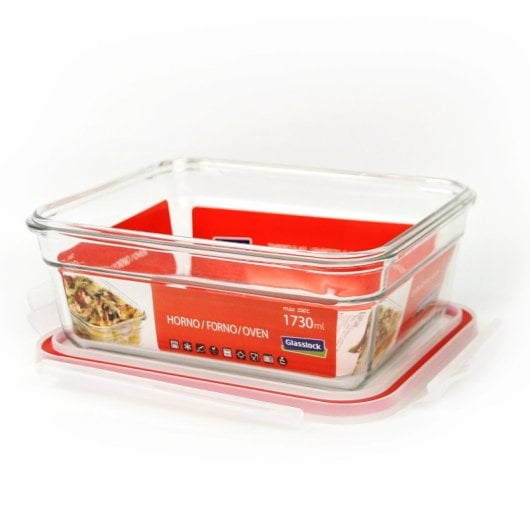 Glasslock Oven - Contenitore rettangolare in vetro temperato da 1,7 l. Adatto al forno.