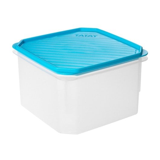 Tatay Top Flex - Recipiente Hermético Cuadrado De 2.9l Con Cierre A Presión. Turquesa