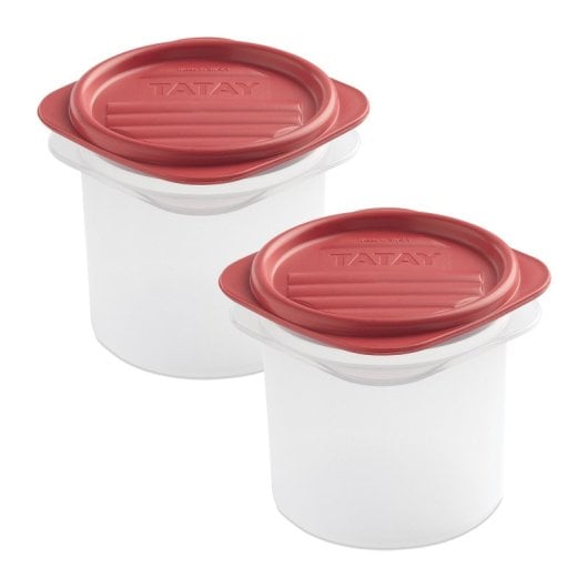 Tatay Top Flex - Pack 2x Recipientes Herméticos Cilíndricos 0.3l Cierre A Presión. Arandano