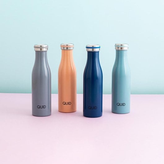 Quid Quídate - Botella Térmica Reutilizable De 0.5l En Acero Inoxidable. Gris