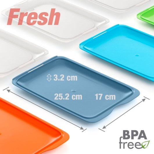 Tatay Fresh - Set De 5 Recipientes Porta Embutidos Y Alimentos. Negro Y Ocean