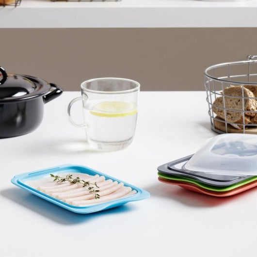 Tatay Mini - Contenitore per salumi e formaggi con sistema salva freschezza. Grigio