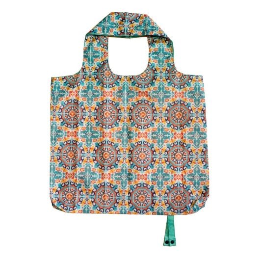 Javier Azulejos Verdes - Borsa della spesa pieghevole e riutilizzabile di grande capacità