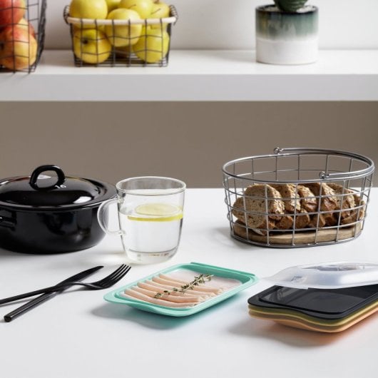 Tatay Fresh - Set di 3 contenitori per salumi e alimenti. Menta fresca