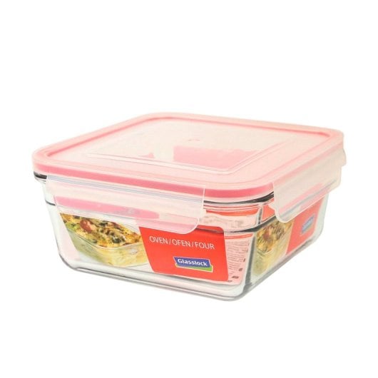 Glasslock Oven - Contenitore quadrato in vetro temperato da 1,65 l. Adatto al forno.