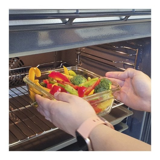Glasslock Oven - Contenitore quadrato in vetro temperato da 1,65 l. Adatto al forno.