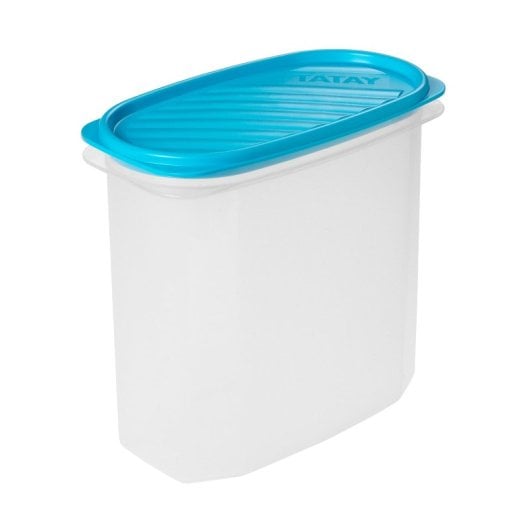 Tatay Top Flex - Contenitore ermetico ovale da 2 litri con chiusura a scatto. Turchese
