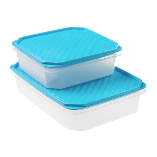 Tatay Top Flex - Contenitore ermetico ovale da 2 litri con chiusura a scatto. Turchese