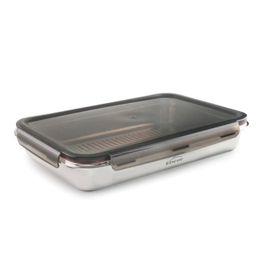 Lacor Ecoinox Pro - Recipiente Rectangular De 3.5l En Acero Inoxidable. Apto Nevera Y Horno