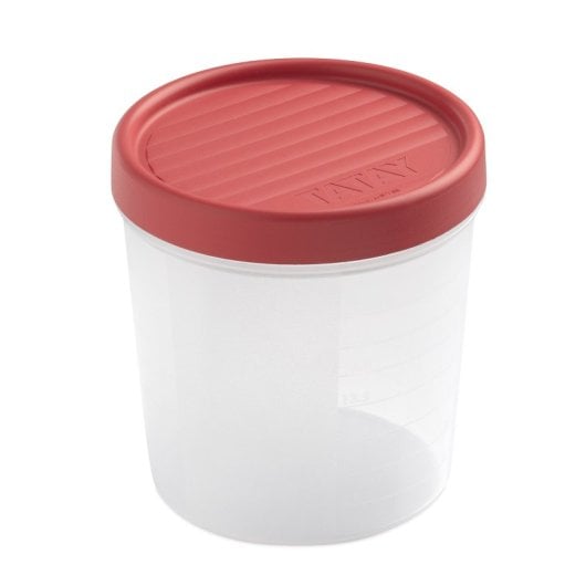 Tatay Twist - Contenitore rotondo da 1 l con coperchio ermetico a vite. Rosso mirtillo