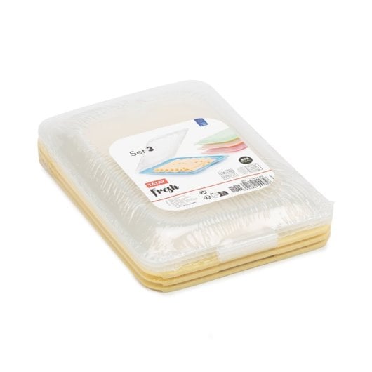 Tatay Fresh - Set di 3 contenitori per salumi e alimenti. Giallo fresco