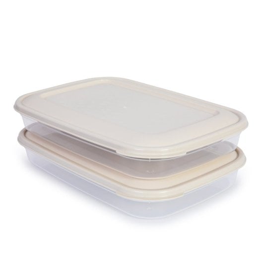 Plastic Forte - Set di 2 contenitori per salsicce Vision da 1,75 l, beige