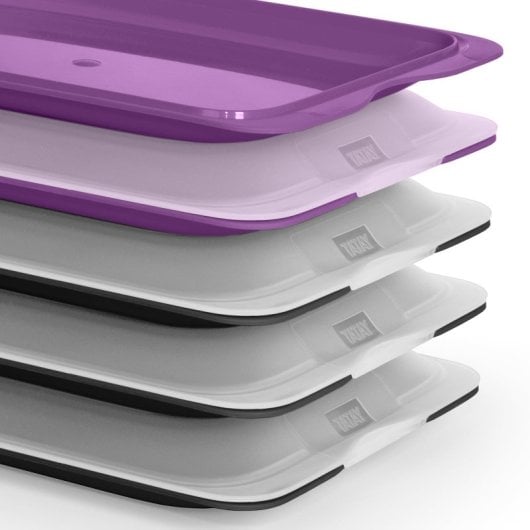 Tatay Fresh - Set De 5 Recipientes Porta Embutidos Y Alimentos. Negro Y Berenjena