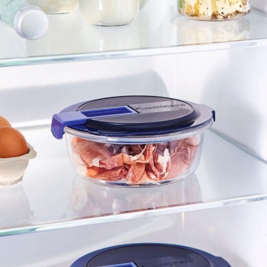 Luminarc Easy Box - Contenitore rotondo in vetro ermetico da 0,67 l con valvola