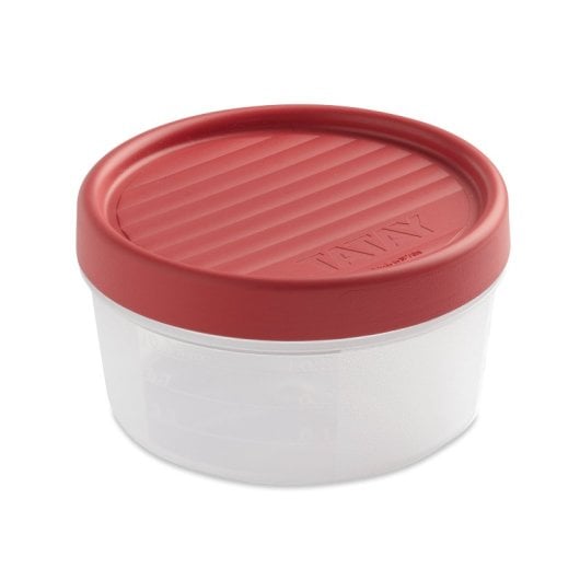 Tatay Twist - Recipiente Redondo De 0.5l Con Cierre Hermético A Rosca. Rojo Arandano