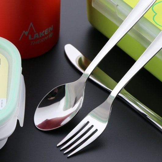 Borsa termica per il pranzo e set di posate Tatay Kit Urban Food. Blu denim