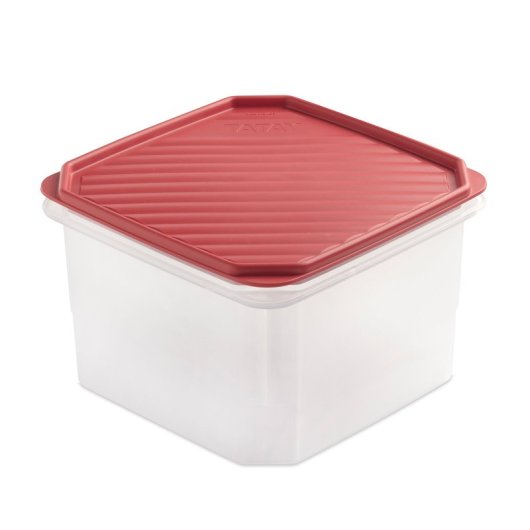 Tatay Top Flex - Contenitore ermetico quadrato da 2,9 l con chiusura a scatto. Rosso mirtillo