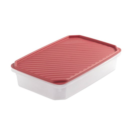 Tatay Top Flex - Contenitore ermetico rettangolare da 2,1 l con chiusura a scatto. Rosso mirtillo