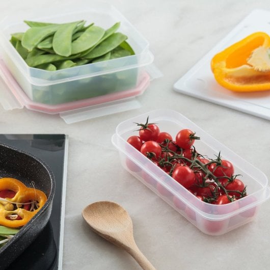 Tatay Clip Safe - Contenitore ermetico rettangolare da 0,75 l con chiusura a linguetta. Rosso