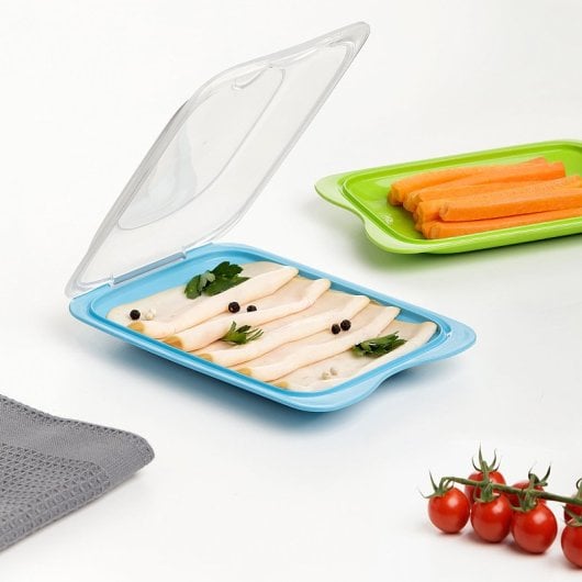 Tatay Mini - Contenitore per salumi e formaggi con sistema salva freschezza. Verde