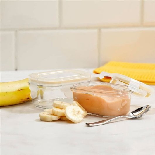 Glasslock Baby - Set di 3 contenitori rettangolari in vetro temperato da 0,15 l