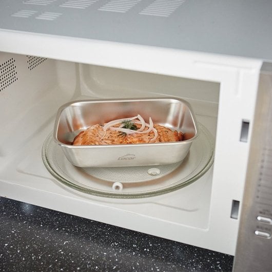 Lacor Ecoinox - Contenitore rettangolare in acciaio inossidabile per microonde da 0,5 l