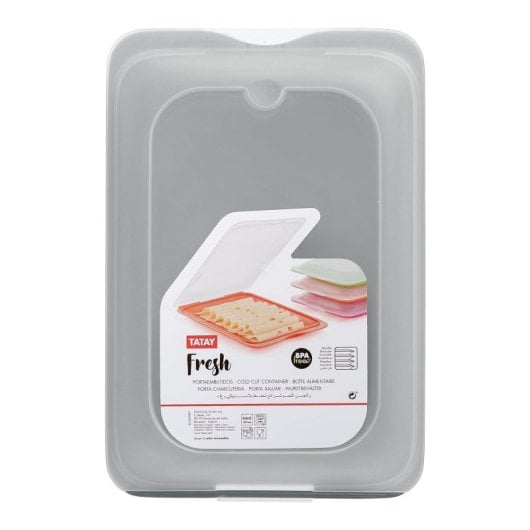 Tatay Fresh - Lote De 3 Recipientes Porta Embutidos Y Alimentos. Gris Antracita