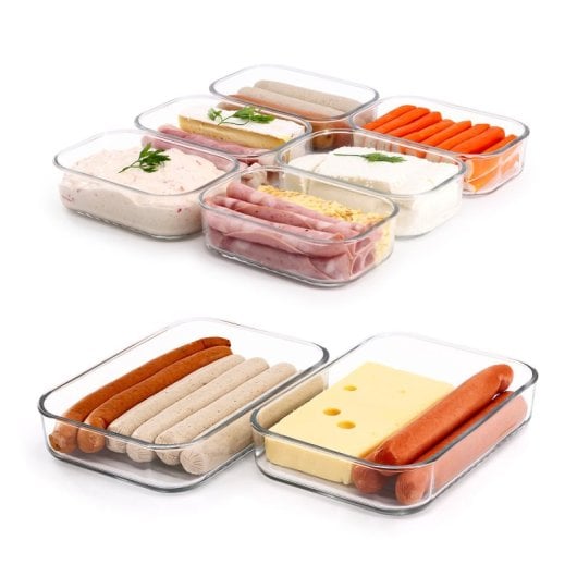 Glasslock Modular - Recipiente Rectangular De 0.5l En Vidrio Templado Para Alimentos Frescos