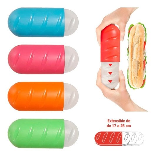 Tatay - Porta Bocadillos Infantil Extensible, Reutilizable Y Ecológico. Naranja