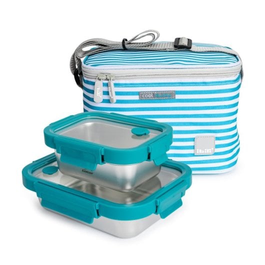 Ibili Nice - Kit borsa termica a tre strati da 5 litri e contenitori in acciaio Etern da 820 ml e 480 ml