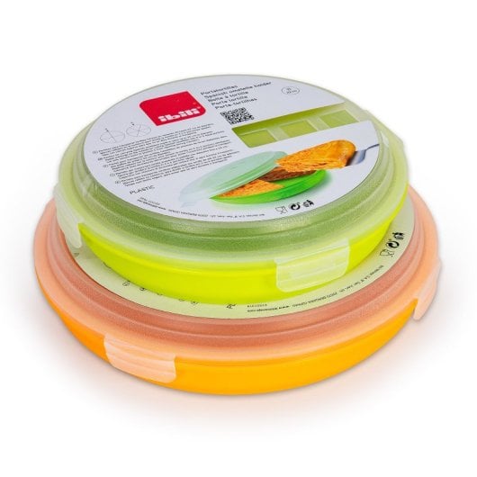 Ibili - Lote De 2 Recipientes Redondos Porta Alimentos, Tortillas Y Tartas De 21.5 Y 26 Cm