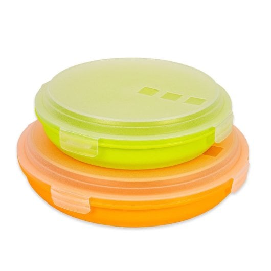 Ibili - Lote De 2 Recipientes Redondos Porta Alimentos, Tortillas Y Tartas De 21.5 Y 26 Cm