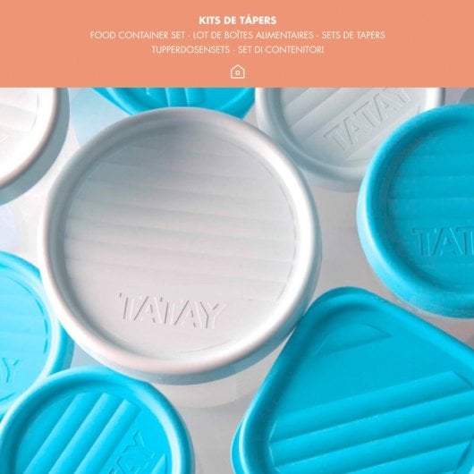 Tatay Twist - Contenitore rotondo da 0,6 l con coperchio ermetico a vite. Turchese