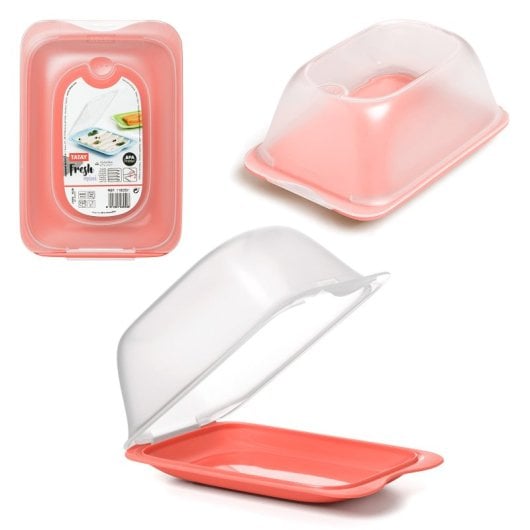 Contenitore per formaggi Tatay Mini - Porta salumi e formaggi con sistema salva freschezza. Corallo