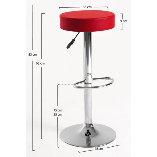 Regalos Miguel - Taburetes Cocina - Taburete Kros - Rojo
