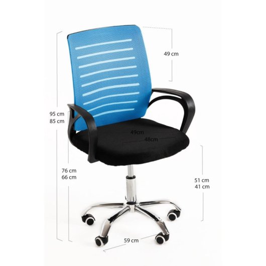 Regalos Miguel - Sillas De Escritorio - Silla Visi - Azul Claro