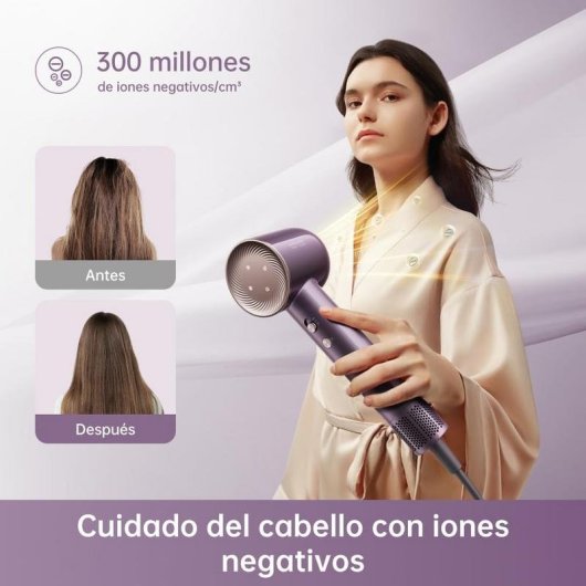Secador de Cabelo Profissional Dreame Glory Combo 1600W 7 Temperaturas 2 Velocidades Iónico Roxo
