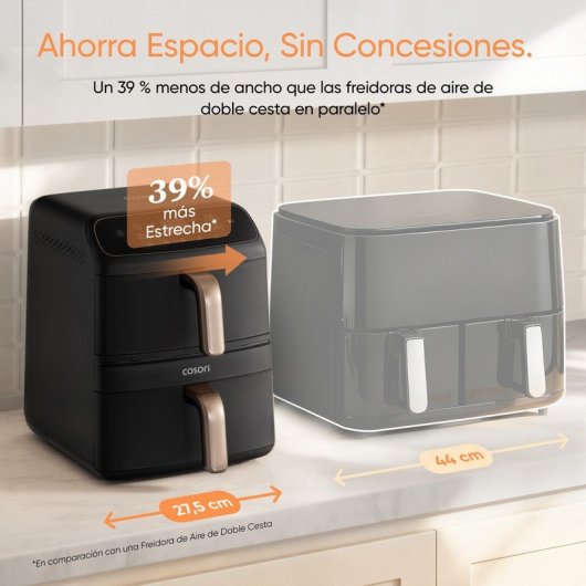 Freidora de Aire Cosori Turbo Tower Compact 8.6L 2630W con Temporizador