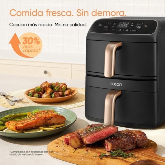 Freidora de Aire Cosori Turbo Tower Compact 8.6L 2630W con Temporizador